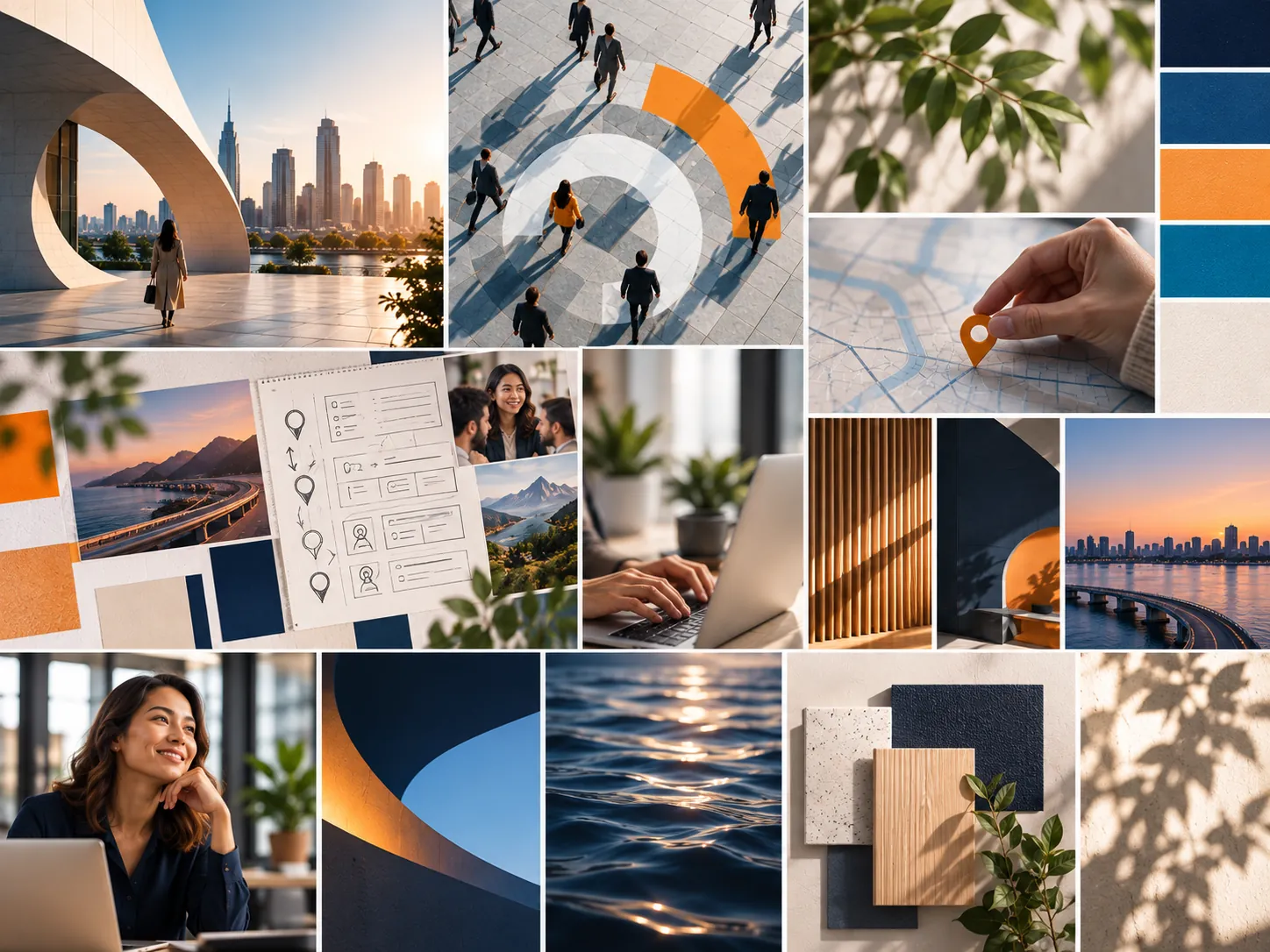 WhoBizz — Moodboard — search, discovery, connectivity and bold colour contrast